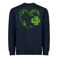 Navy st patricks day shamrock heart Heavyweight Sweatshirt - MaliasSmallBusiness