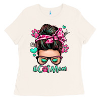 Bone cat mom messy bun Ladies Tee - Zillion Design Studio