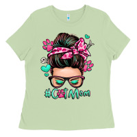 Matcha cat mom messy bun Ladies Tee - Zillion Design Studio