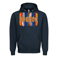 Navy houston baseball team spirit brushstrokes Zipper Hoodie - Artiststas
