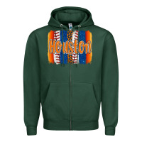 Sports Green houston baseball team spirit brushstrokes Zipper Hoodie - Artiststas