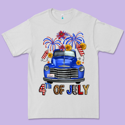 Western Fourth Of July Truck Premium Tee Designed By Fadigitalartstudio