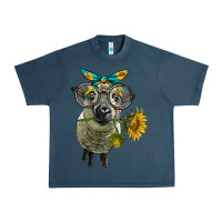Midnight Navy cute hempshire sheep with eyeglasses Urban Heavy Tee - LillyAllenDesigns