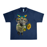 Navy cute hempshire sheep with eyeglasses Urban Heavy Tee - LillyAllenDesigns