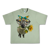 Oil Green cute hempshire sheep with eyeglasses Urban Heavy Tee - LillyAllenDesigns