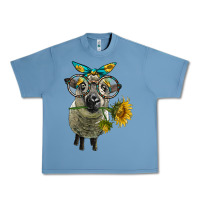 Pebble Blue cute hempshire sheep with eyeglasses Urban Heavy Tee - LillyAllenDesigns