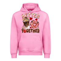 Fuchsia Pink Better together Valentine's Day Urban Hoodie - FaDigitalArtStudio