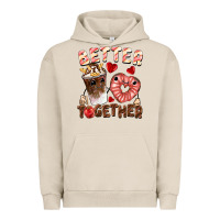 Pigment French Oak Better together Valentine's Day Urban Hoodie - FaDigitalArtStudio