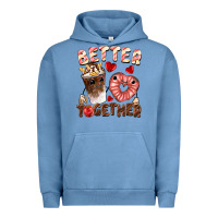 Pigment Pebble Blue Better together Valentine's Day Urban Hoodie - FaDigitalArtStudio
