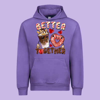 Better Together Valentine's Day Urban Hoodie Designed By Fadigitalartstudio