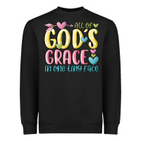 Black all of god's grace in one tiny face Heavyweight Sweatshirt - MaliasSmallBusiness