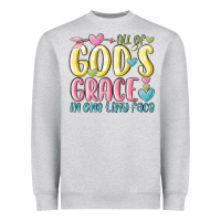 Heather Grey all of god's grace in one tiny face Heavyweight Sweatshirt - MaliasSmallBusiness