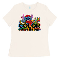 Color Outside The Lines Autism Stitch Ladies Tee | Teevron