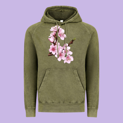 Peach Blossom Vintage Hoodie Designed By Lillyallendesigns