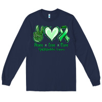 Navy Peace love cure Gallbladder Cancer Long Sleeve Tee - NancyCooperArtShop
