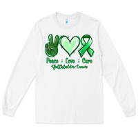 White Peace love cure Gallbladder Cancer Long Sleeve Tee - NancyCooperArtShop