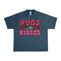 Midnight Navy hugs and kisses valentines Urban Heavy Tee - AdoDesignShop