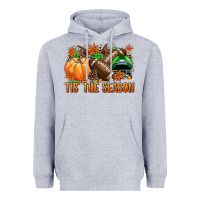 Heather Grey Tis' the season Football green helmet Heavyweight Hoodie - NancyCooperArtShop