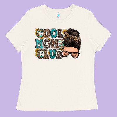 Cool Moms Club Messy Bun Ladies Tee Designed By Zillion Design Studio