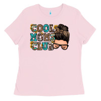 Bubblegum Pink cool moms club messy bun Ladies Tee - Zillion Design Studio