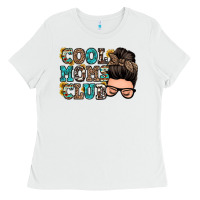 White cool moms club messy bun Ladies Tee - Zillion Design Studio