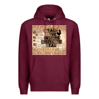 Burgundy black teacher Premium Hoodie - TumblerDesignByShophia