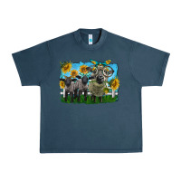 Midnight Navy cute hempshire sheep family Urban Heavy Tee - LillyAllenDesigns
