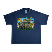 Navy cute hempshire sheep family Urban Heavy Tee - LillyAllenDesigns