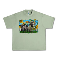 Oil Green cute hempshire sheep family Urban Heavy Tee - LillyAllenDesigns