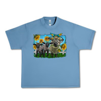 Pebble Blue cute hempshire sheep family Urban Heavy Tee - LillyAllenDesigns