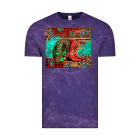 Cloud Purple country boots and cowboy hat christmas Vintage Tee - Jasminsmagicworld