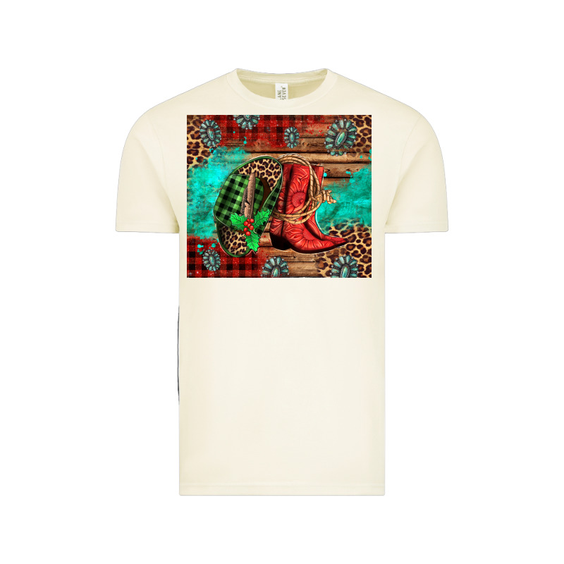 Country Boots And Cowboy Hat Christmas Vintage Tee by Jasminsmagicworld | Teevron