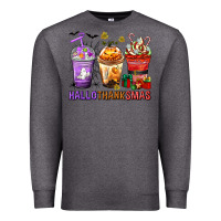 Charcoal Heather hallothanksmas coffee cups Premium Sweatshirt - texasbilliewilder