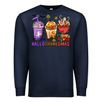 Navy hallothanksmas coffee cups Premium Sweatshirt - texasbilliewilder