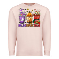 Pale Pink hallothanksmas coffee cups Premium Sweatshirt - texasbilliewilder