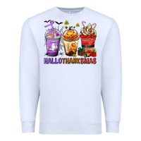 White hallothanksmas coffee cups Premium Sweatshirt - texasbilliewilder