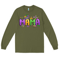 Army Green mardi gras mama Long Sleeve Tee - MaliasSmallBusiness