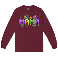 Burgundy mardi gras mama Long Sleeve Tee - MaliasSmallBusiness