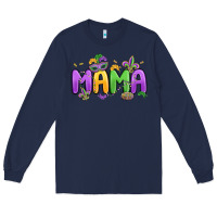 Navy mardi gras mama Long Sleeve Tee - MaliasSmallBusiness