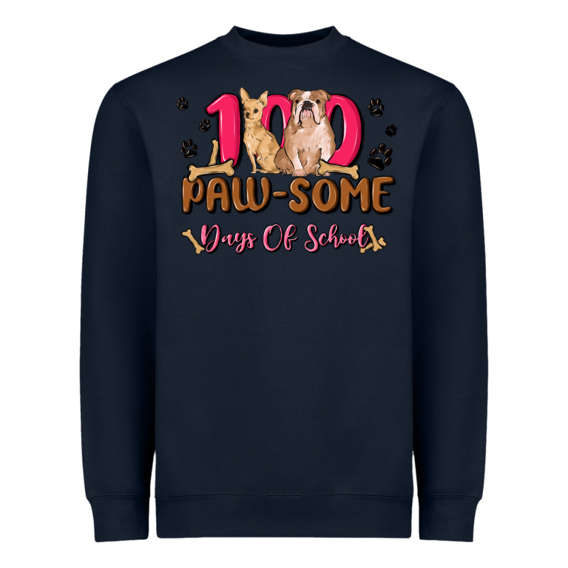 100 Paw Some Days Of School Heavyweight Sweatshirt by MaliasSmallBusiness | Teevron