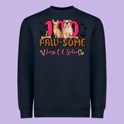 100 Paw Some Days Of School Heavyweight Sweatshirt Designed By Maliassmallbusiness