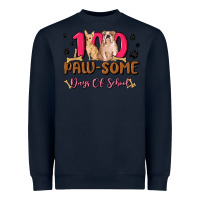 Navy 100 paw some days of school Heavyweight Sweatshirt - MaliasSmallBusiness