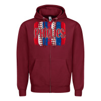 Burgundy phillies baseball team spirit brushstrokes Zipper Hoodie - Artiststas