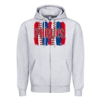 Heather Grey phillies baseball team spirit brushstrokes Zipper Hoodie - Artiststas