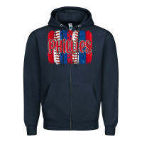 Navy phillies baseball team spirit brushstrokes Zipper Hoodie - Artiststas