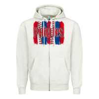 Phillies Baseball Team Spirit Brushstrokes Zipper Hoodie | Teevron