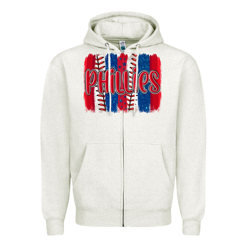 Phillies Baseball Team Spirit Brushstrokes Zipper Hoodie by Artiststas | Teevron