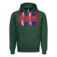 Sports Green phillies baseball team spirit brushstrokes Zipper Hoodie - Artiststas