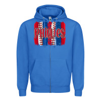 True Royal phillies baseball team spirit brushstrokes Zipper Hoodie - Artiststas