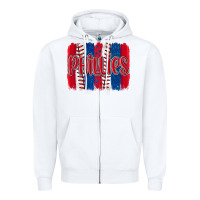 White phillies baseball team spirit brushstrokes Zipper Hoodie - Artiststas